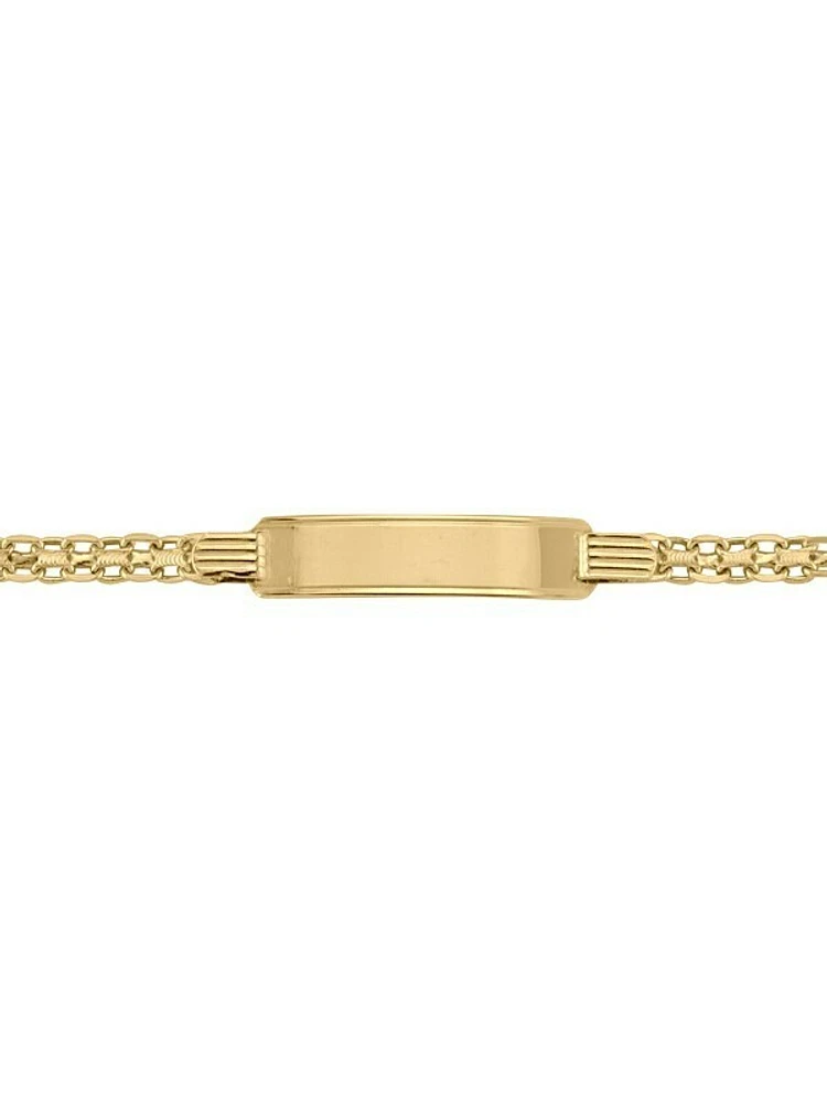 Yellow Gold Solid Bismark ID Bracelet 14KT