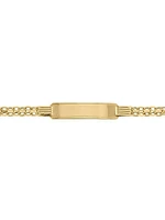 Yellow Gold Solid Bismark ID Bracelet 14KT