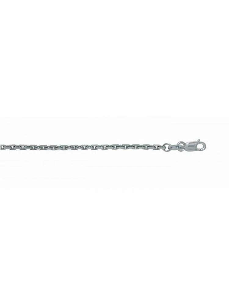 White Gold Oval Cable Link 14KT