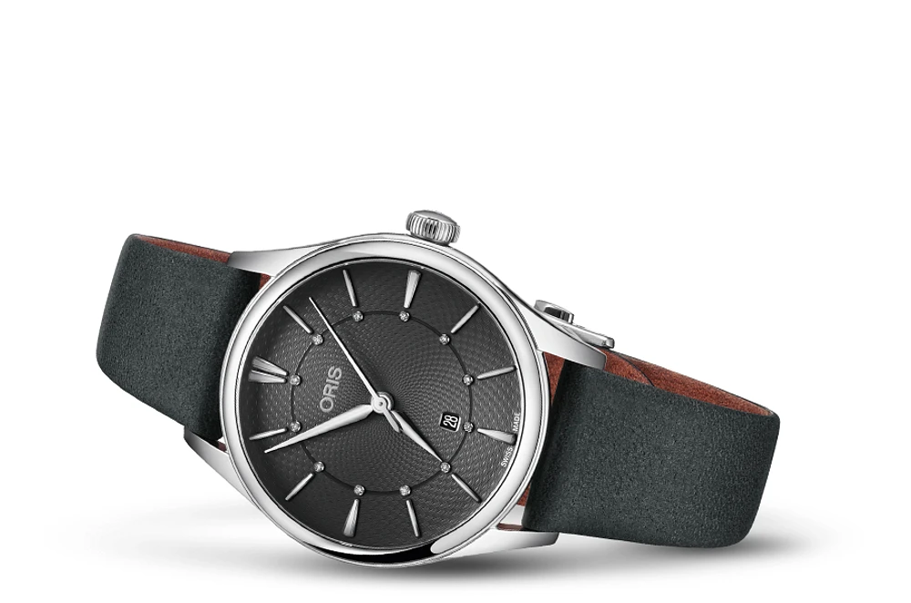 Oris Artelier Date Diamonds Grey Dial 33MM Automatic
