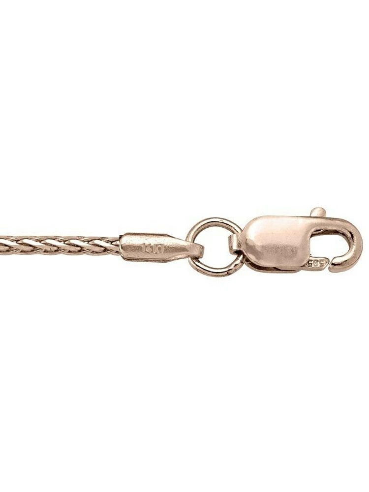 Pink Gold Solid Diamond Cut Wheat Link 14KT