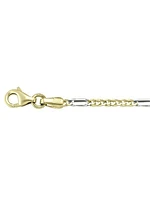 White & Yellow Gold Two Tone Solid Flat Fancy Link Chain 14KT