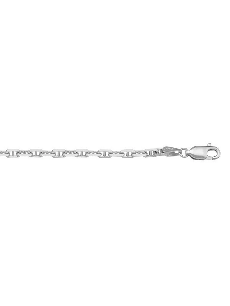 White Gold Solid Anchor Link Chain 18KT