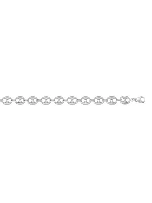 White Gold Hollow Puffed Anchor Link Chain 14KT & 18KT