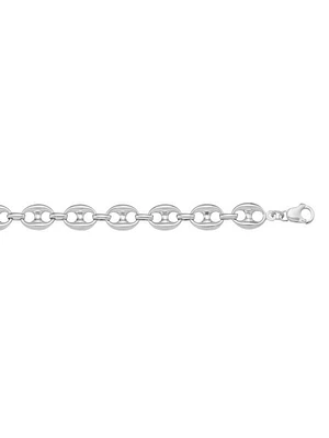 White Gold Hollow Puffed Anchor Link Chain 14KT & 18KT