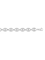 White Gold Hollow Puffed Anchor Link Chain 14KT & 18KT