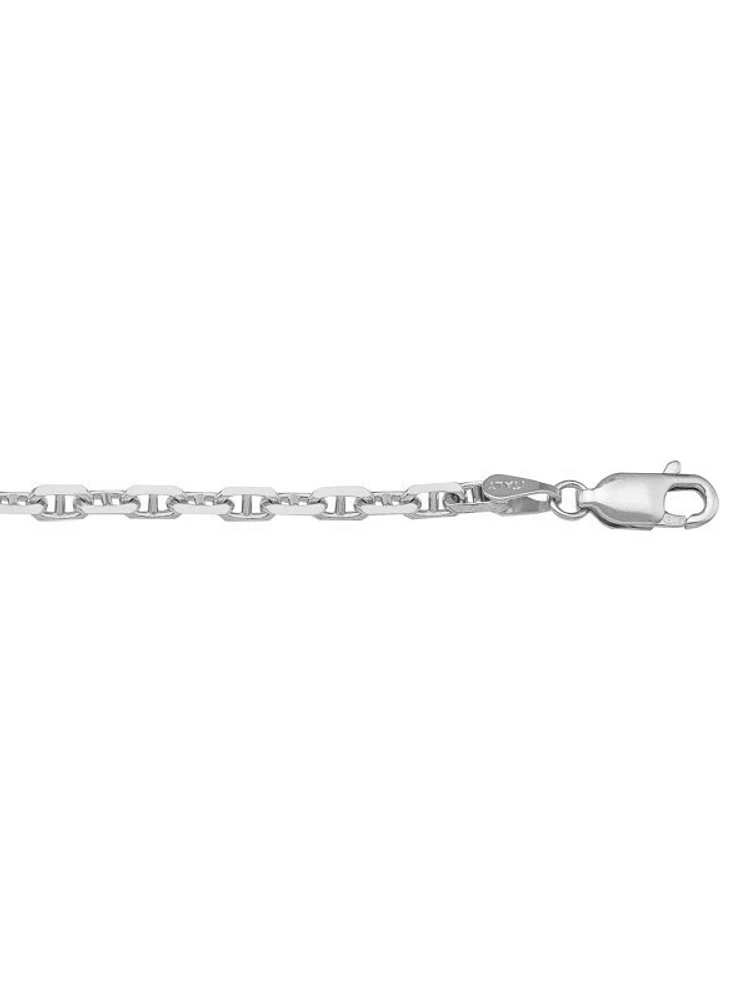 White Gold Solid Anchor Link Chain 18KT