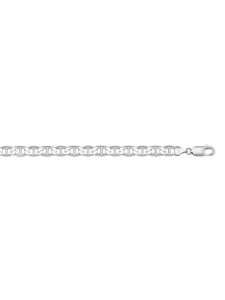 White Gold Solid Flat Anchor Link Chain 14KT & 18KT