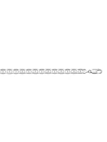 White Gold Solid Flat Anchor Link Bracelet 14KT & 18KT