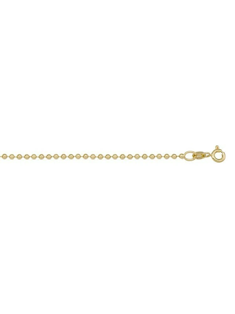 Yellow Gold Bead Link Chain 14KT & 18KT