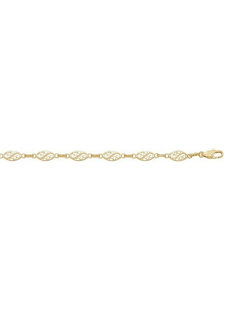 Yellow Gold Filigri Link Bracelet 18KT