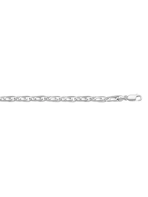 White Gold Solid Tiger Eye Link Chain 14KT & 18KT