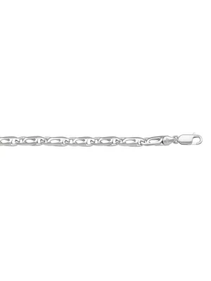 White Gold Solid Tiger Eye Link Chain 14KT & 18KT