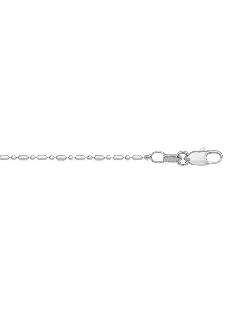 White Gold Station Bead Link Chain 14KT & 18KT