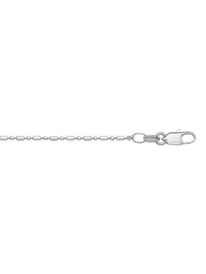 White Gold Station Bead Link Chain 14KT & 18KT