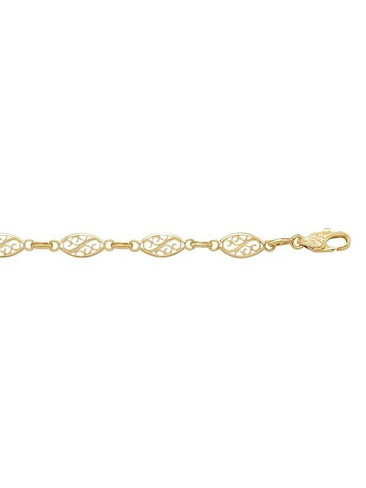 Yellow Gold Filigri Link Bracelet 18KT