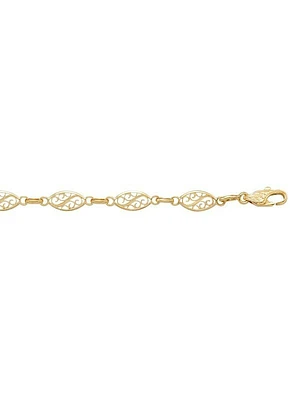 Yellow Gold Filigri Link Bracelet 18KT