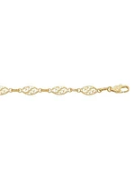 Yellow Gold Filigri Link Bracelet 18KT