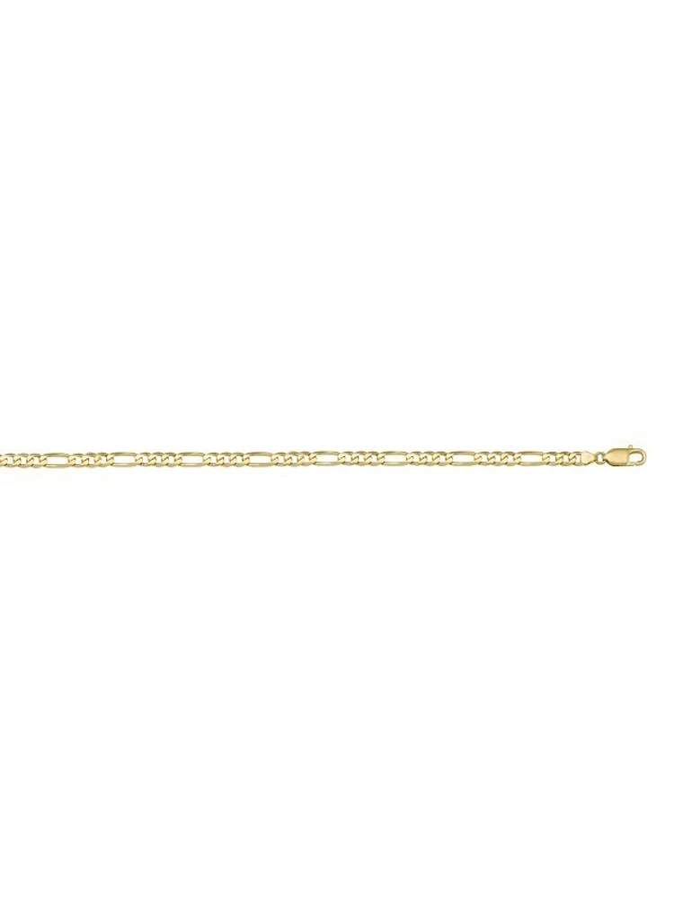 Yellow Gold Hollow Figaro Link Chain 10KT