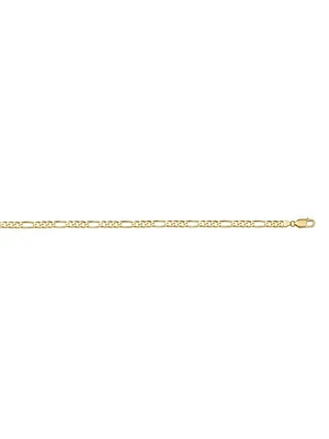 Yellow Gold Hollow Figaro Link Bracelet 10KT