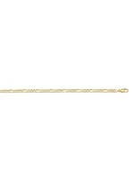 Yellow Gold Hollow Figaro Link Bracelet 10KT