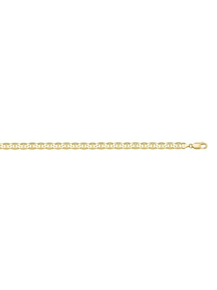 Yellow Gold Hollow Flat Anchor Link Bracelet 10KT