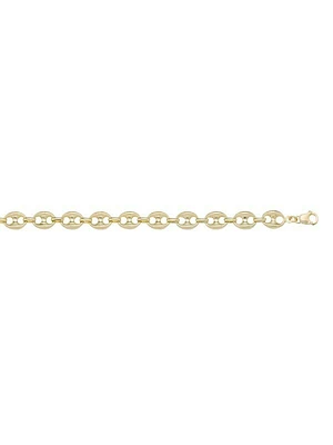 Yellow Gold Hollow Puffed Anchor Link Bracelet 10KT