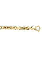 Yellow Gold Hollow Rolo Link Bracelet 14KT & 18KT