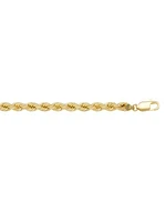 Yellow Gold Hollow Rope Link Chain 10KT