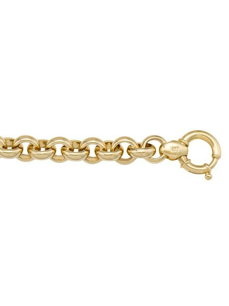 Yellow Gold Hollow Rolo Link Bracelet 14KT & 18KT