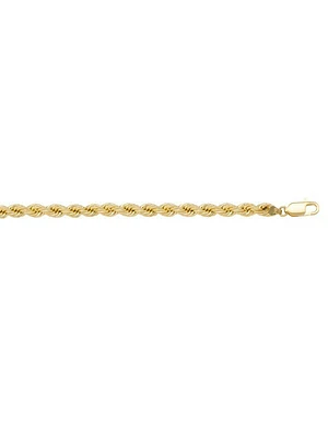 Yellow Gold Hollow Rope Link Chain 10KT