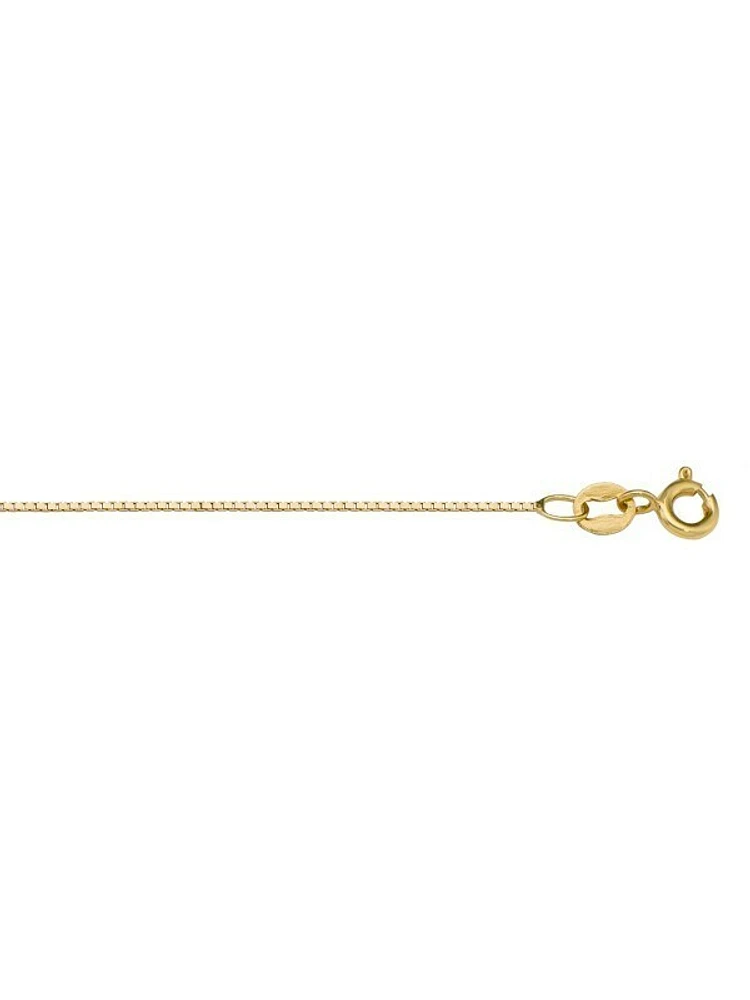 Yellow Gold Lightly Plated Solid Box Link Chain 10KT