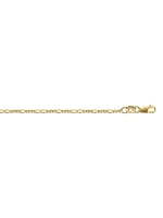 Yellow Gold Lightly Plated Solid Figaro Link Chain 10KT