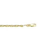 Yellow Gold Lightly Plated Solid Singapore Link Chain 10KT