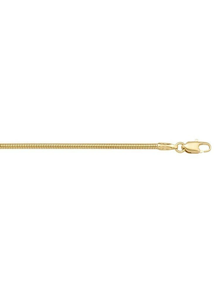 Yellow Gold Round Snake Link Chain 14KT & 18KT