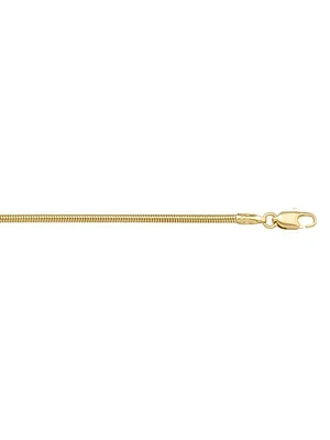 Yellow Gold Round Snake Link Chain 14KT & 18KT