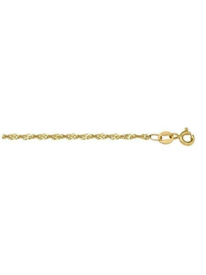 Yellow Gold Lightly Plated Solid Singapore Link Chain 10KT