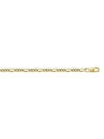 Yellow Gold Lightly Plated Solid Figaro Link Chain 10KT