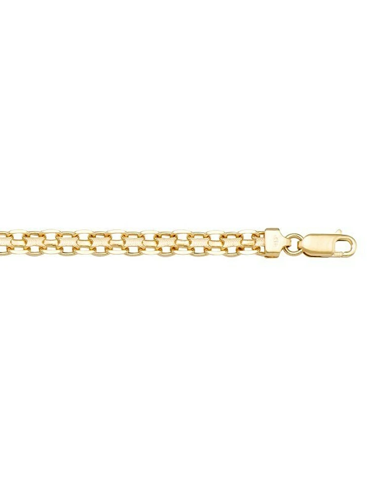 Yellow Gold Solid Bismark Link Bracelet 14KT & 18KT