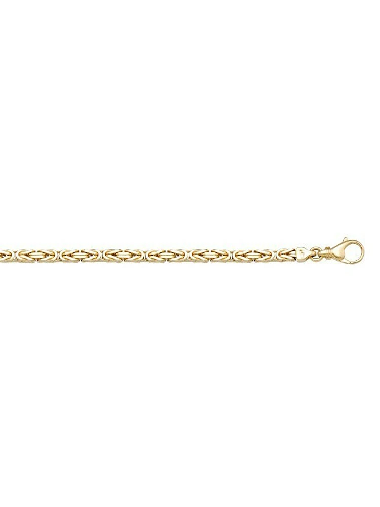 Yellow Gold Solid Byzantine Link Bracelet 14KT & 18KT