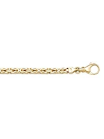 Yellow Gold Solid Byzantine Link Bracelet 14KT & 18KT