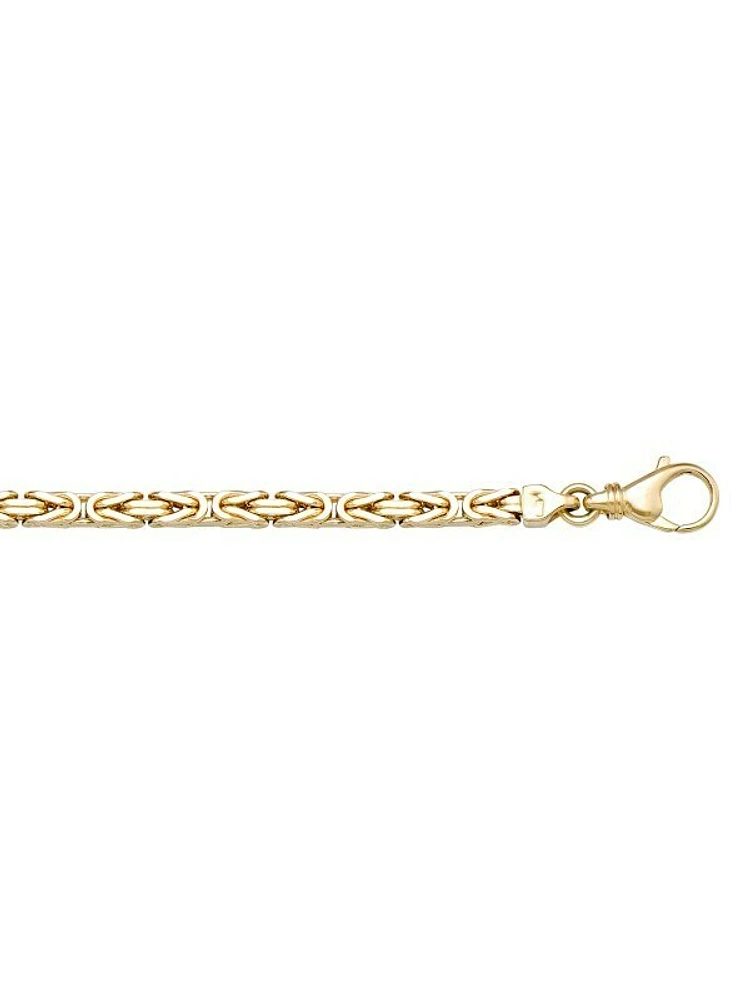 Yellow Gold Solid Byzantine Link Chain 14KT & 18KT