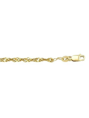 Yellow Gold Solid Singapore Link Chain 10KT