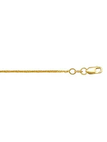 Yellow Gold Solid Square Wheat Link Chain 10KT, 14KT & 18KT