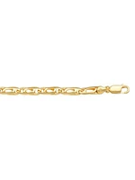 Yellow Gold Solid Tiger Eye Link Chain 10KT