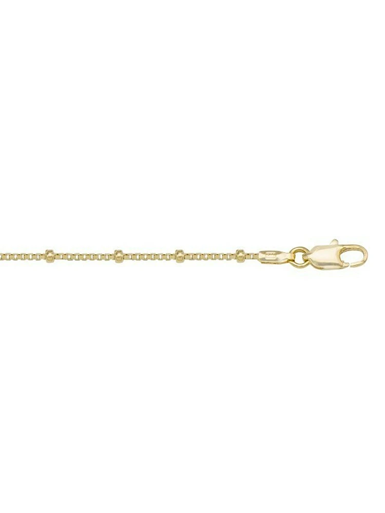 Yellow Gold Station Bead Link Chain 14KT