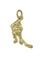 Yellow Gold Hockey Player Charm 10KT