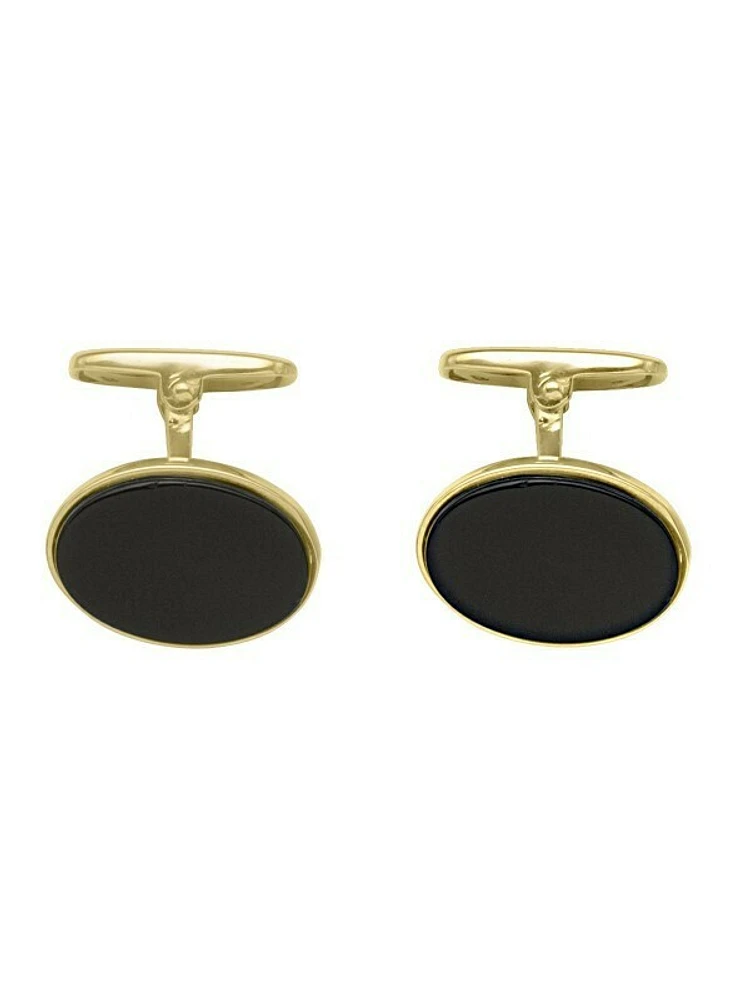 Gold Onyx Cufflinks 18KT