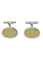 White & Yellow Gold Two Tone Fancy Cufflinks 14KT