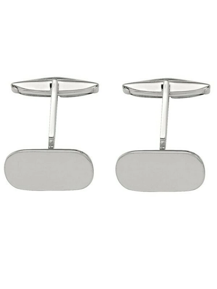 White Gold Rectangular Cufflinks 10KT